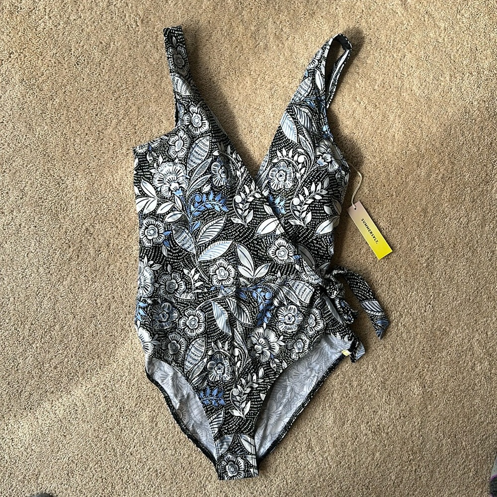Summersalt The Perfect Wrap One-Piece Swimsuit - Island Floral NWT 10 - Picture 3 of 7